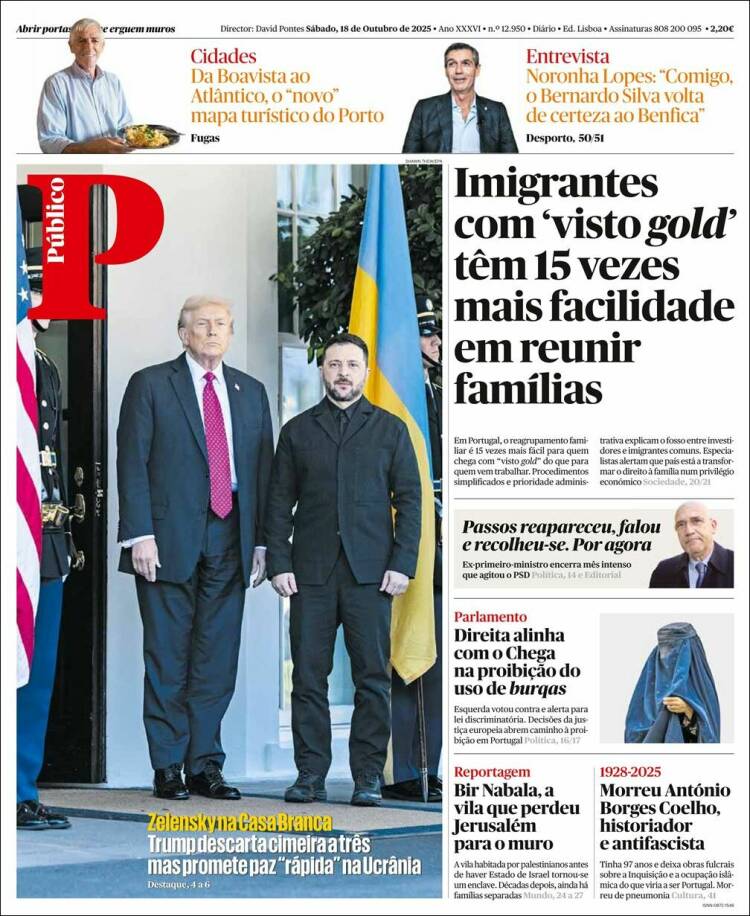 Portada de Público (Portugal)