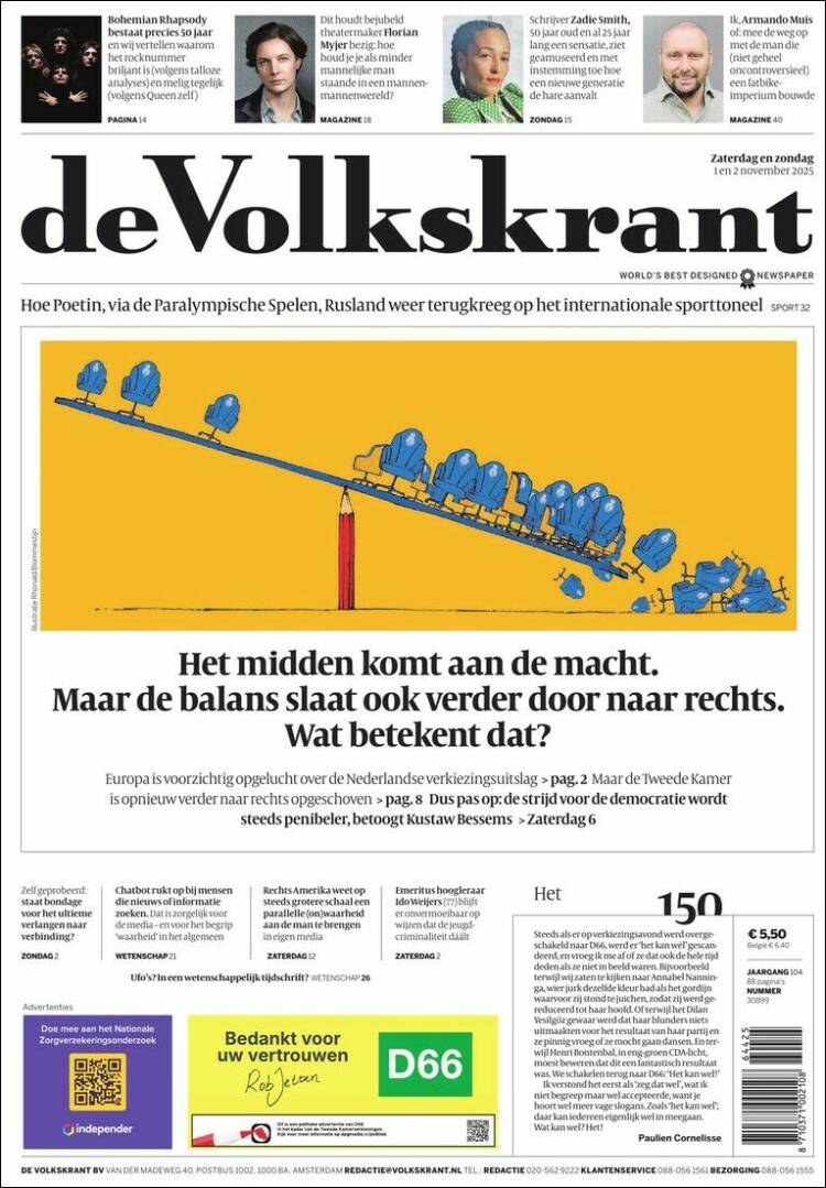 Portada de De Morgen (B&eacute;lgica)