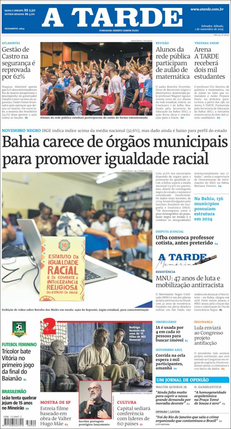 Portada de Diário A Tarde (Brasil)