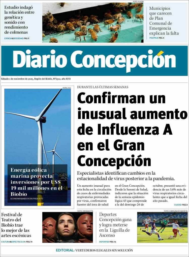 Portada de Diario de Concepción (Chile)