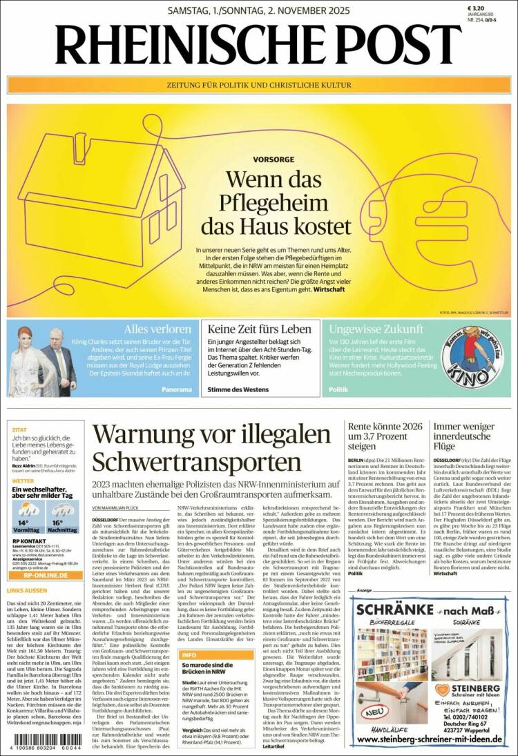 Portada de Rheinische Post (Alemania)