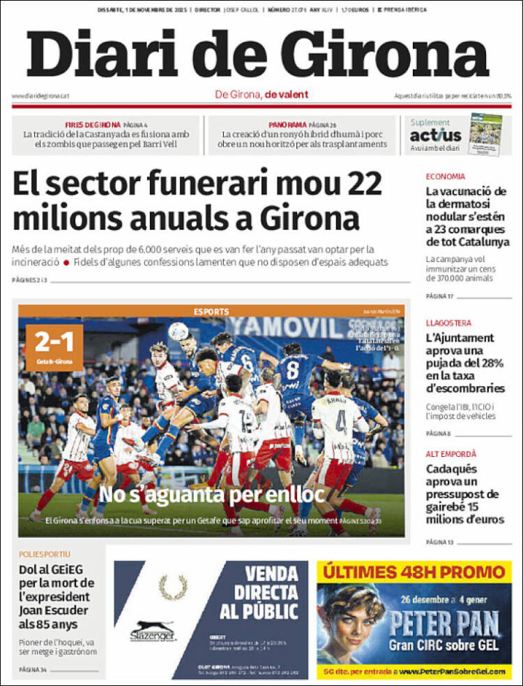 Portada de Diari de Girona (Espa&ntilde;a)