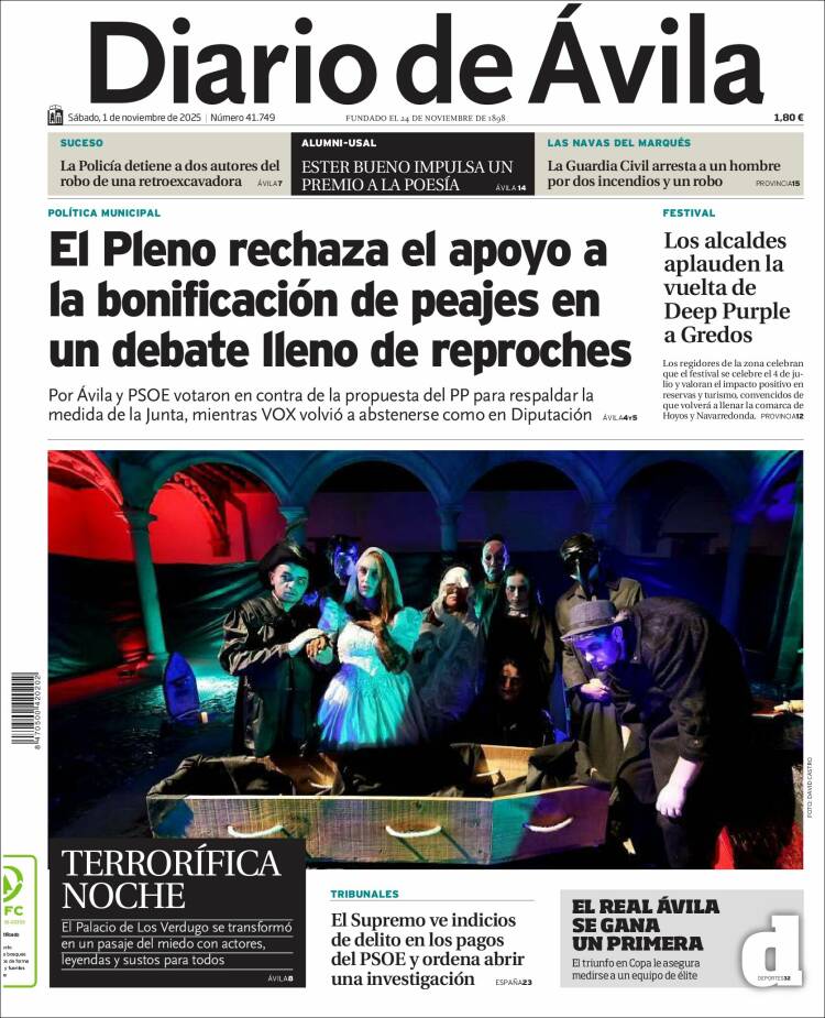 Portada de Diario de Ávila (Espa&ntilde;a)