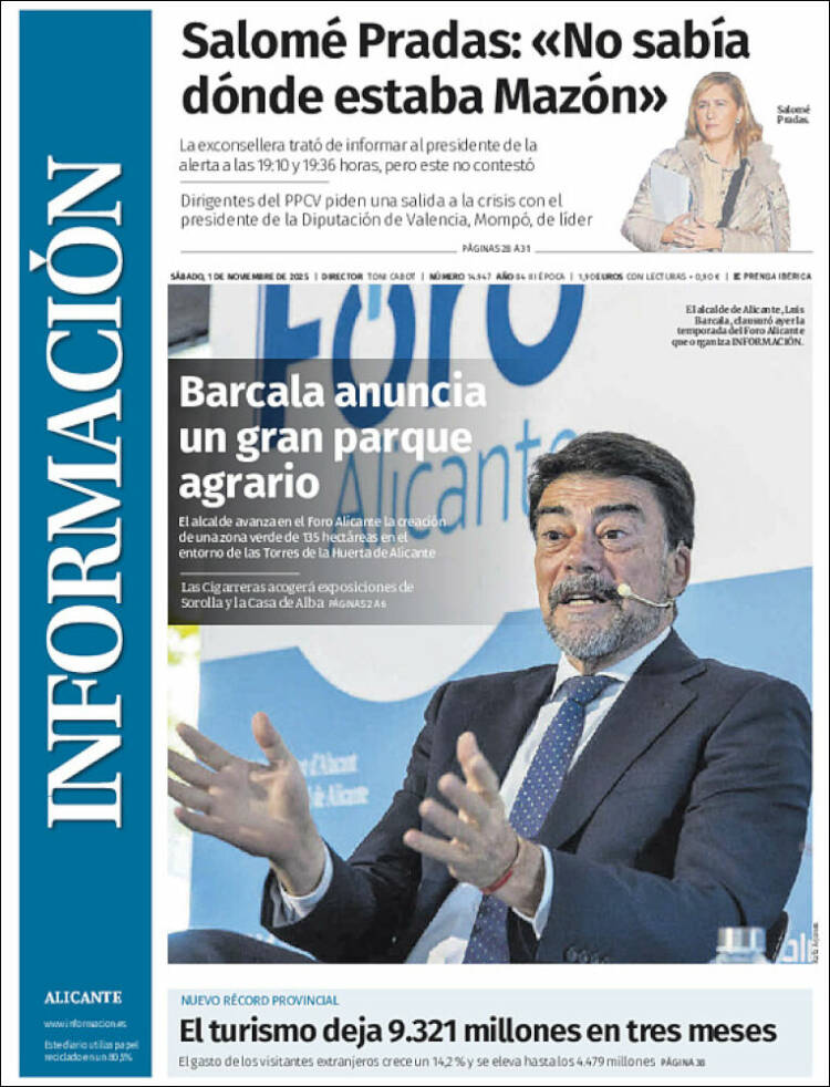 Portada de Diario Información (Espa&ntilde;a)
