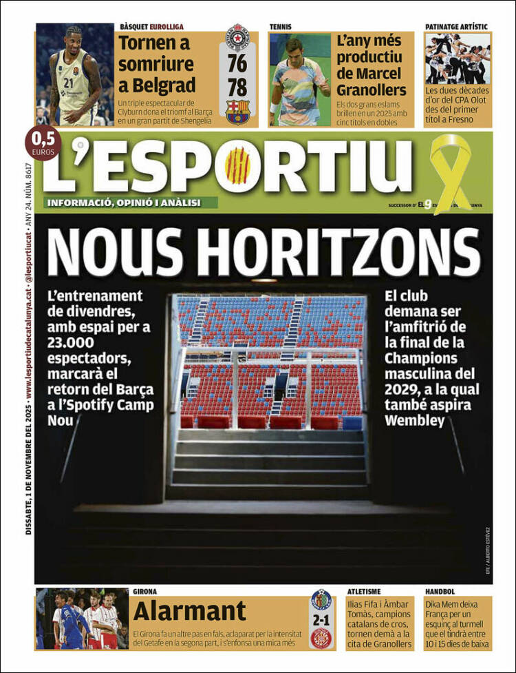 Portada de L'Esportiu (Espa&ntilde;a)