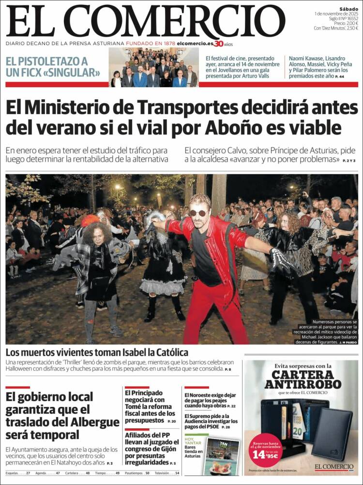 Portada de El Comercio - Gijón (Espa&ntilde;a)