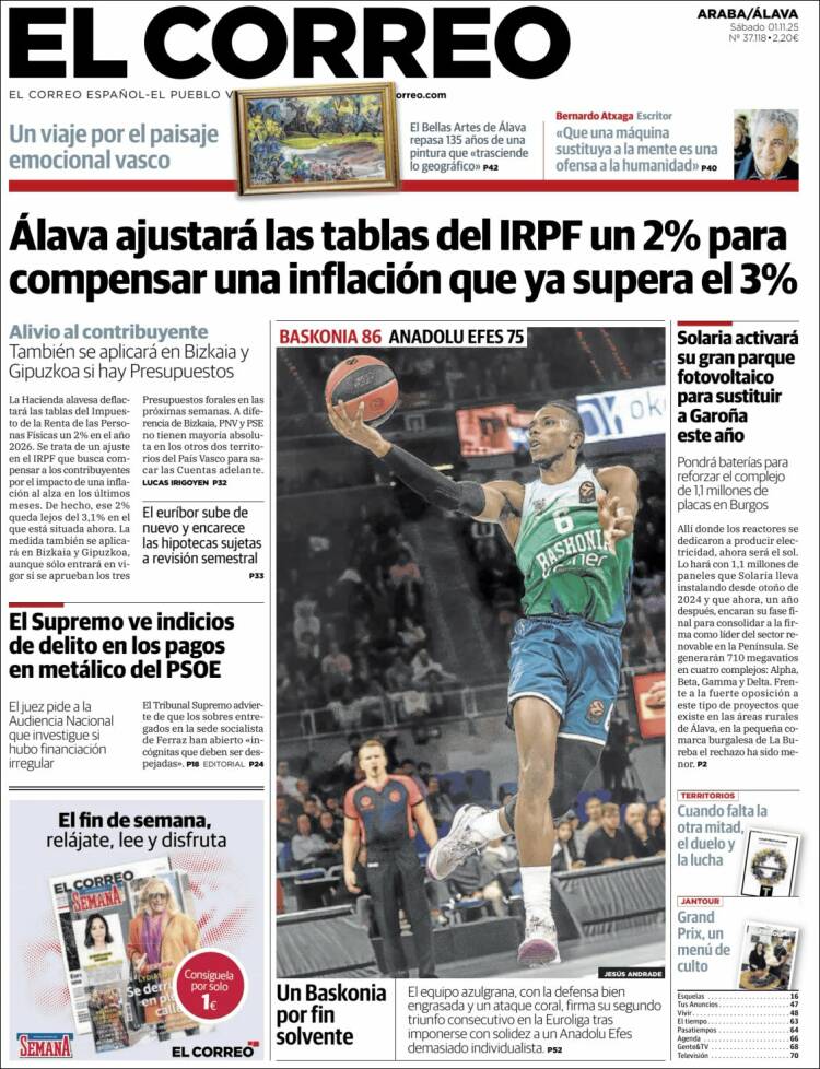 Portada de El Correo - Álava (Espa&ntilde;a)
