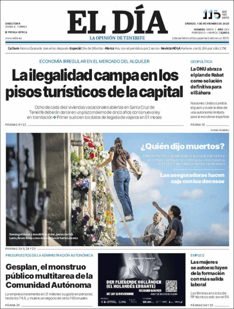 Portada de El Día (Espa&ntilde;a)