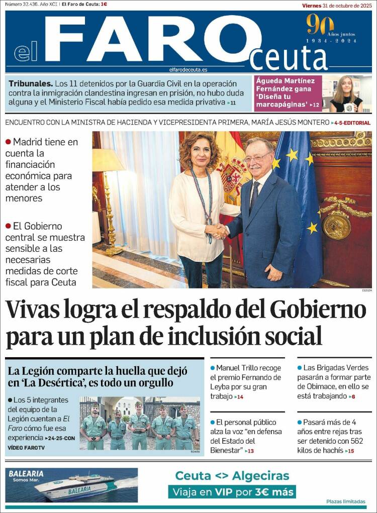 Portada de El Faro de Ceuta (Espa&ntilde;a)