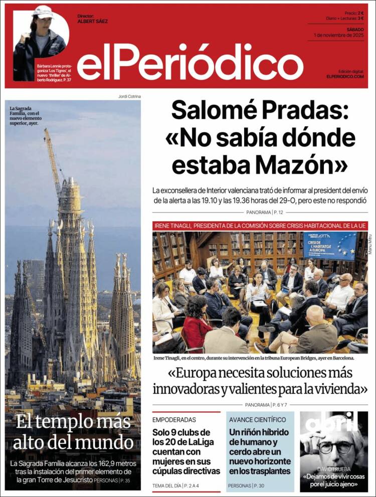 Portada de El Periódico (Espa&ntilde;a)