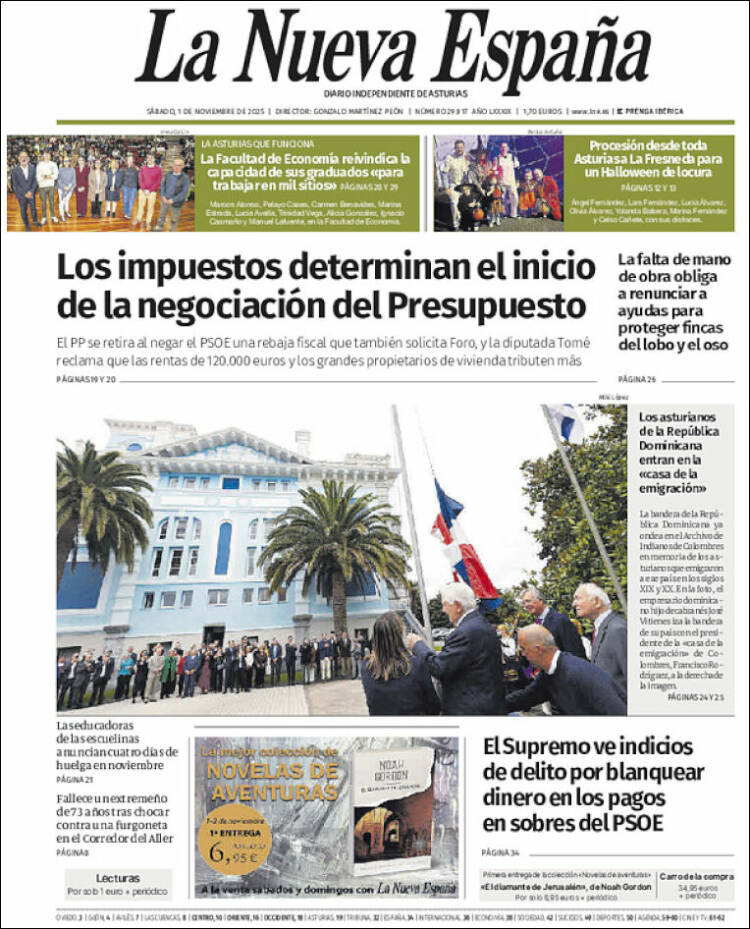 Portada de La Nueva España (Espa&ntilde;a)