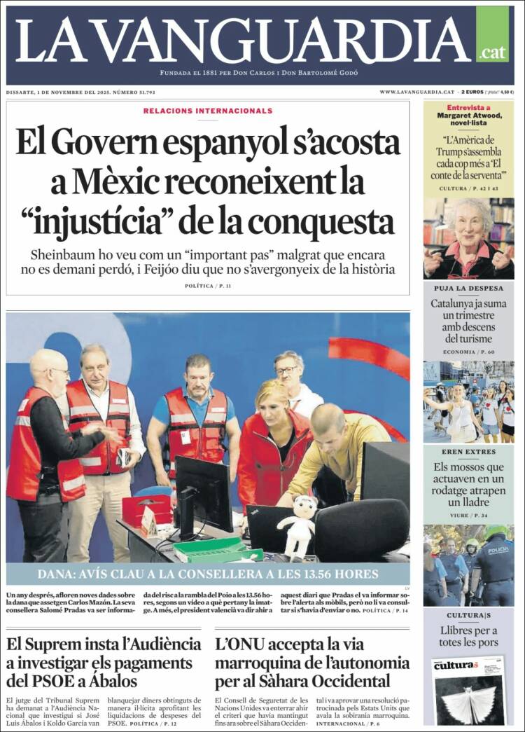 Portada de La Vanguardia (Espa&ntilde;a)