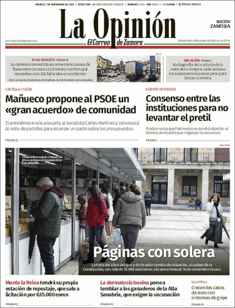 Portada de La Opinión - El Correo de Zamora (Espa&ntilde;a)