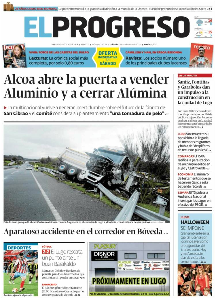 Portada de El Progreso (Espa&ntilde;a)