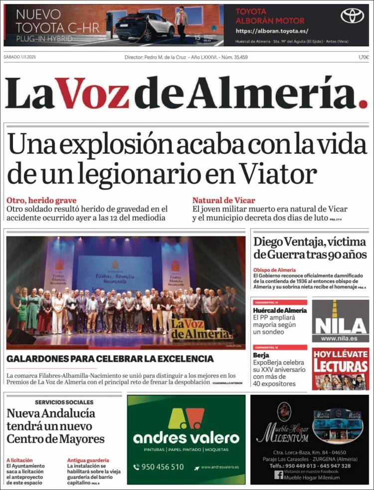 Portada de La Voz de Almería (Espa&ntilde;a)