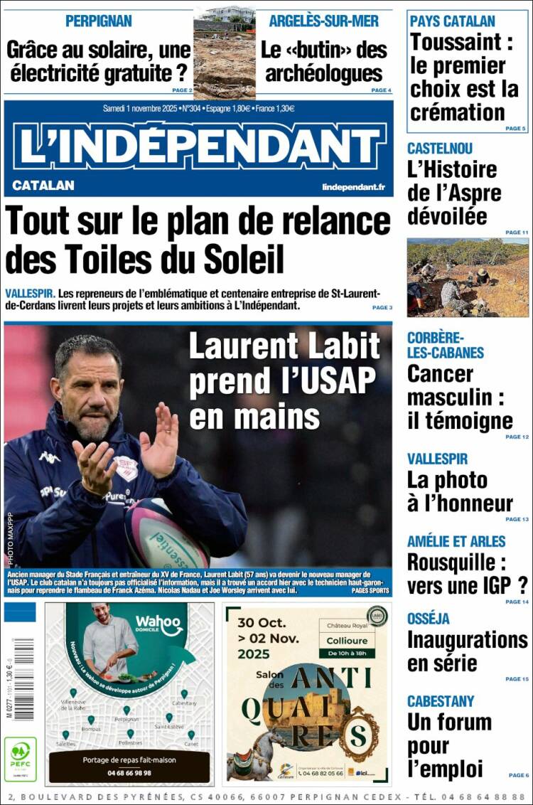 Portada de Le Indépendant (Francia)