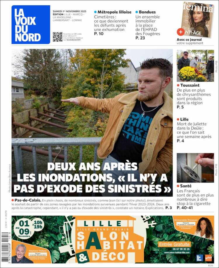 Portada de La Voix du Nord (Francia)