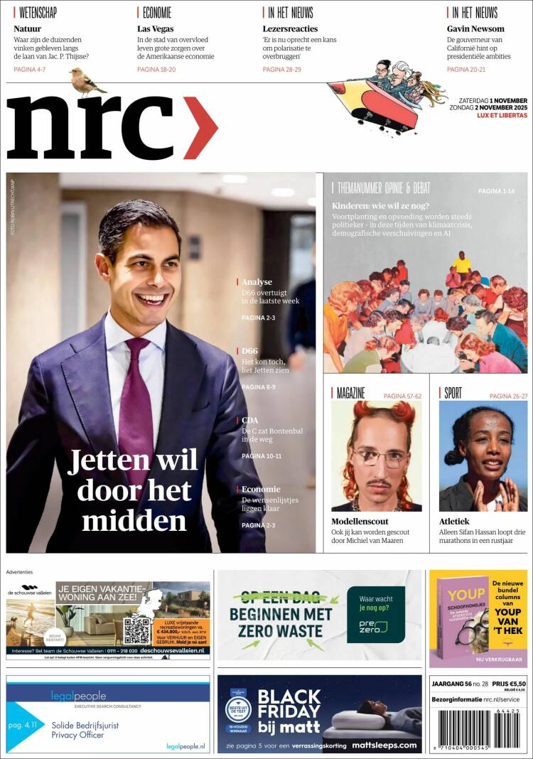 Portada de NRC Handelsblad (Pa&iacute;ses Bajos)