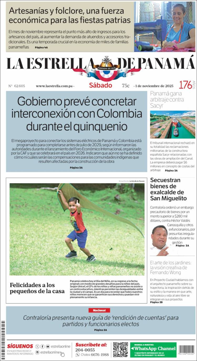 Portada de La Estrella de Panamá (Panam&aacute;)