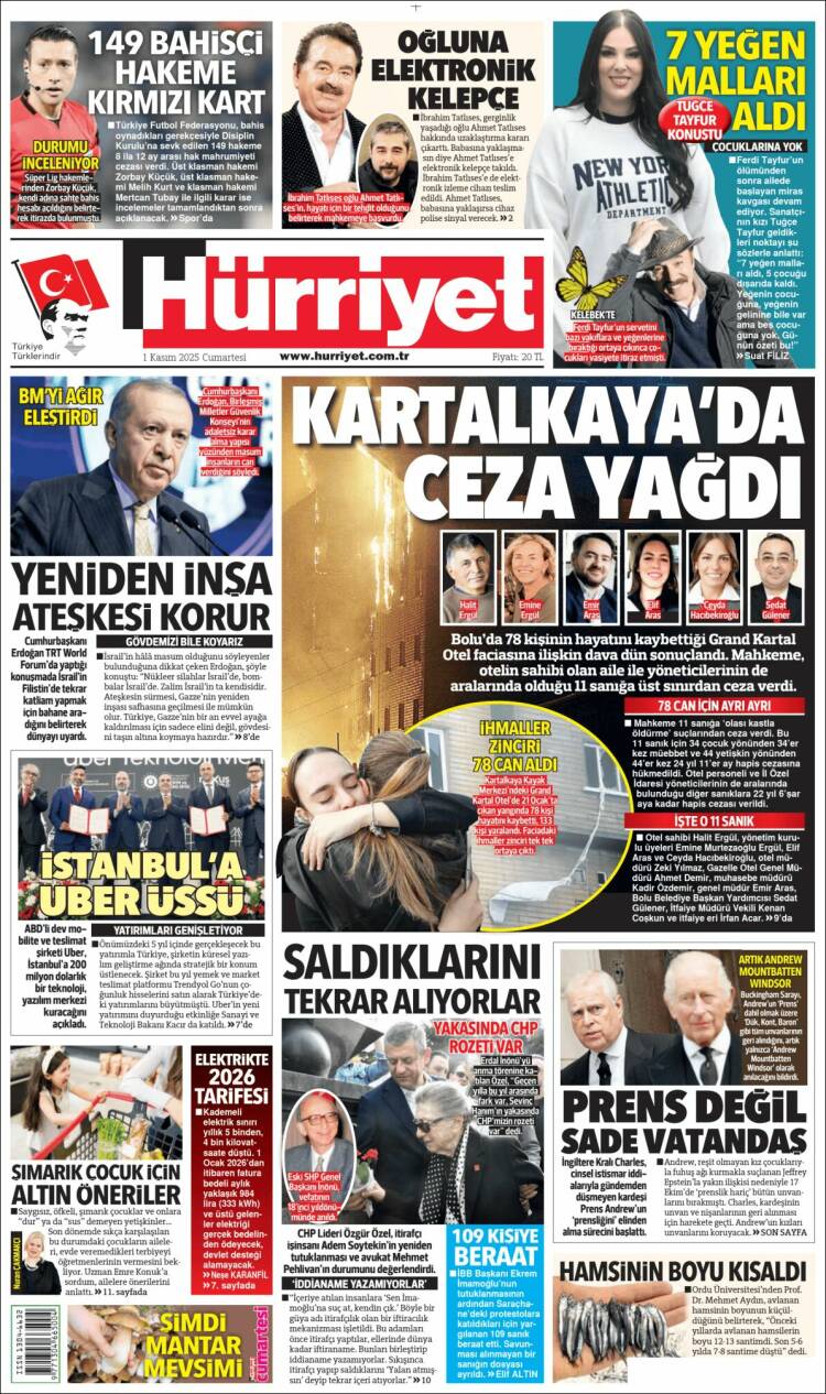 Portada de Hürriyet (Turqu&iacute;a)