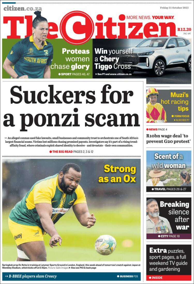 Portada de The Citizen (Sud&aacute;frica)