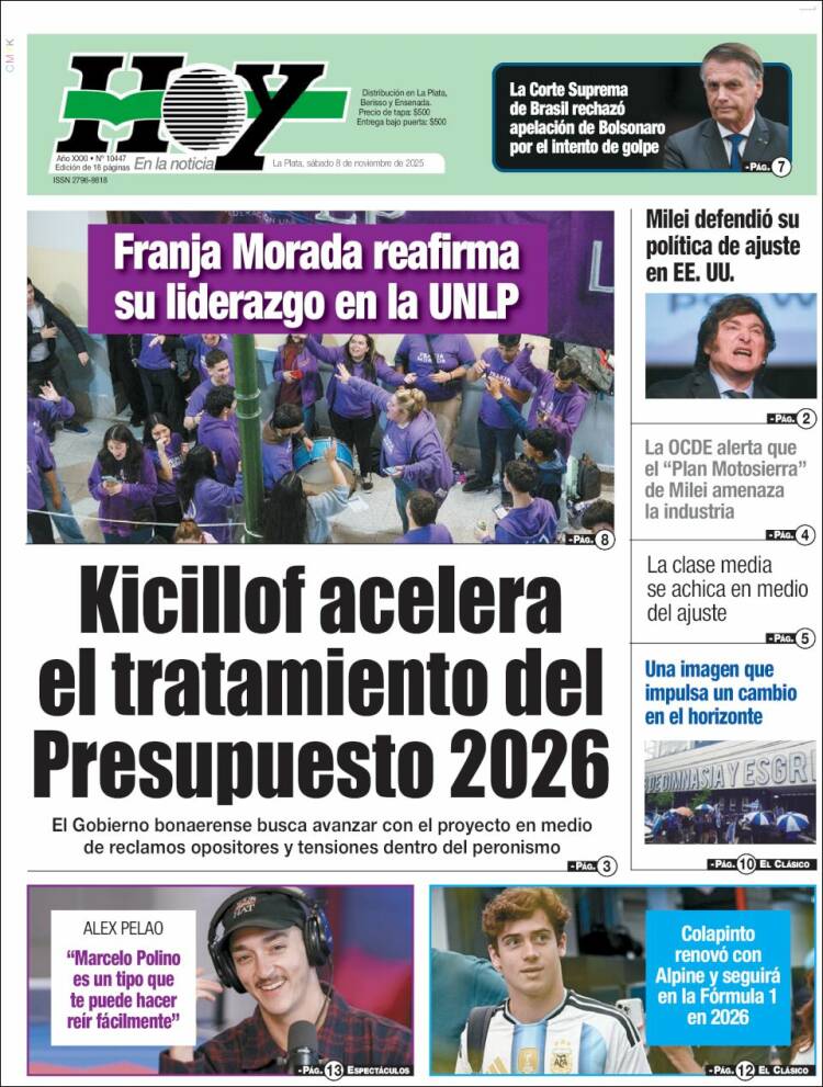 Portada de Diario Hoy (Argentina)