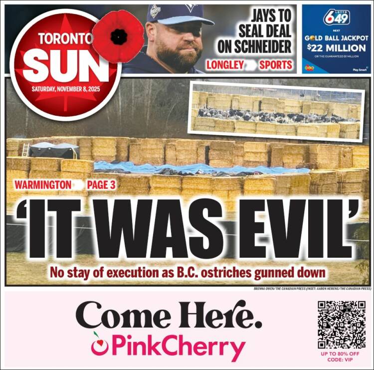 Portada de The Toronto Sun (Canad&aacute;)