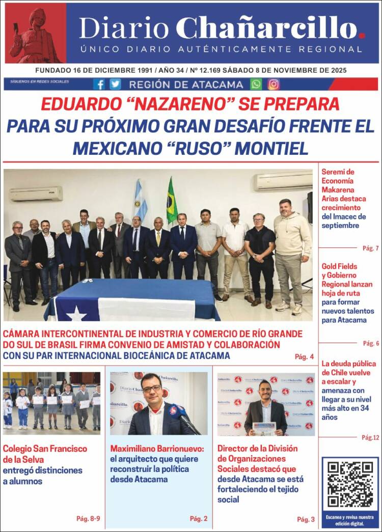 Portada de Diario Chañarcillo (Chile)