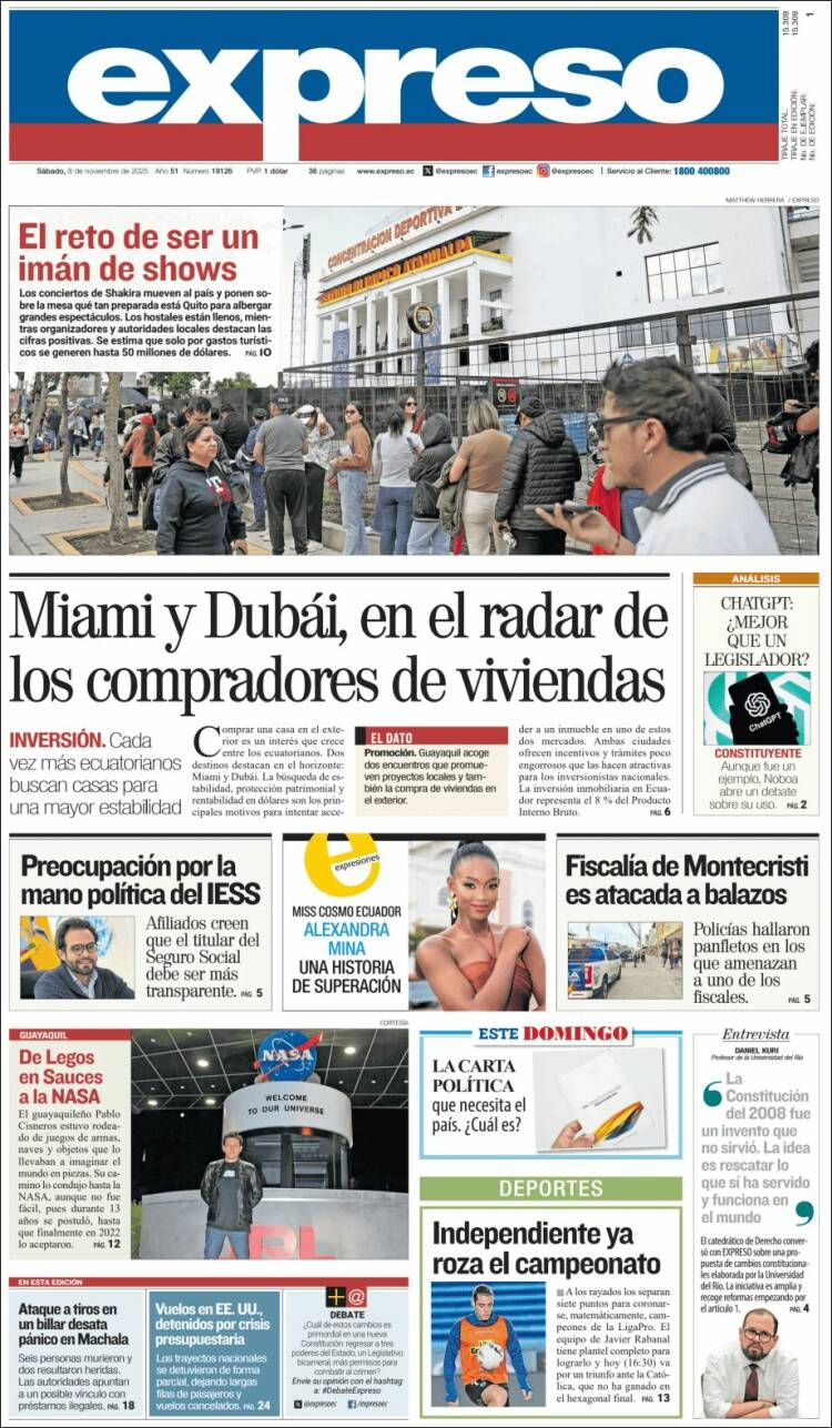 Portada de Expreso (Ecuador)