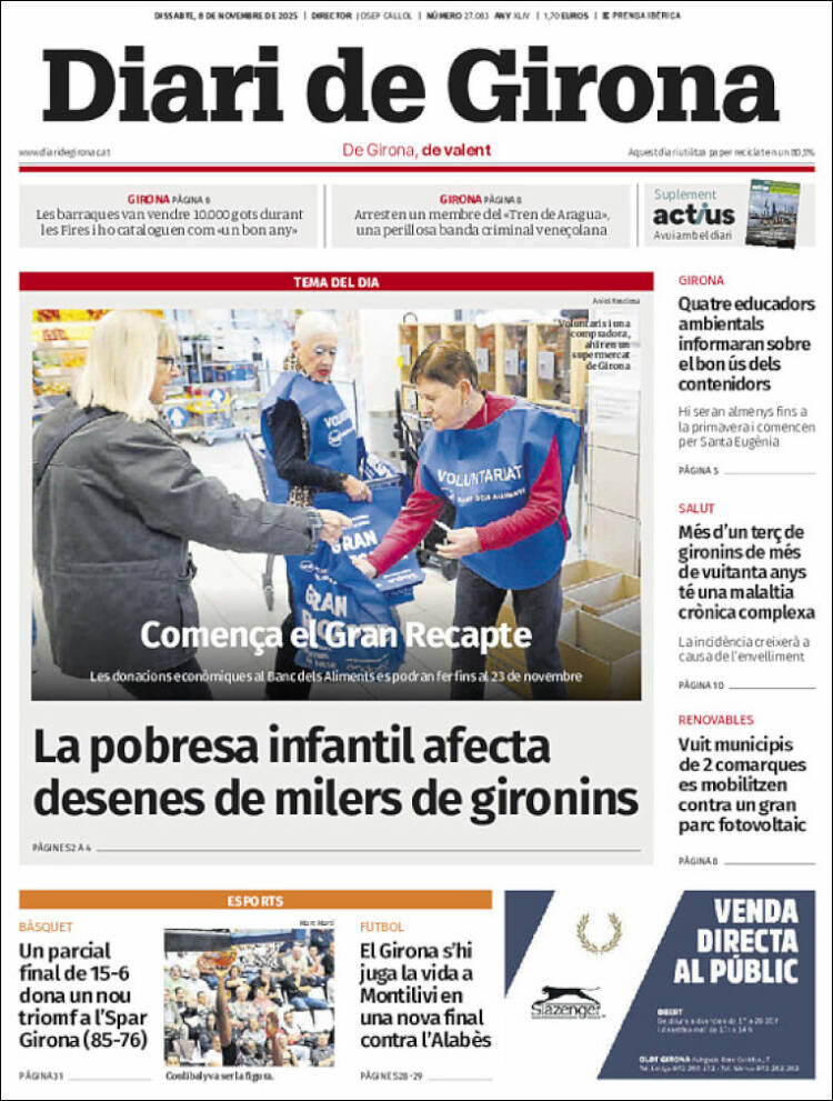 Portada de Diari de Girona (Espa&ntilde;a)