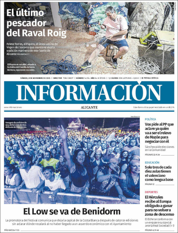 Portada de Diario Información (Espa&ntilde;a)