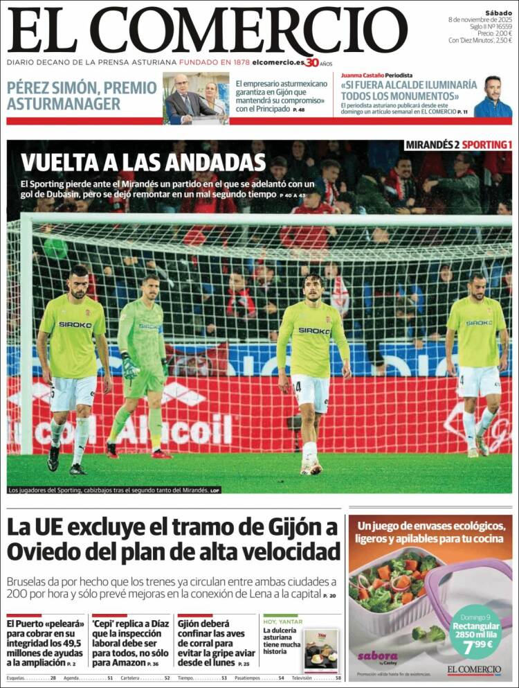 Portada de El Comercio - Gijón (Espa&ntilde;a)