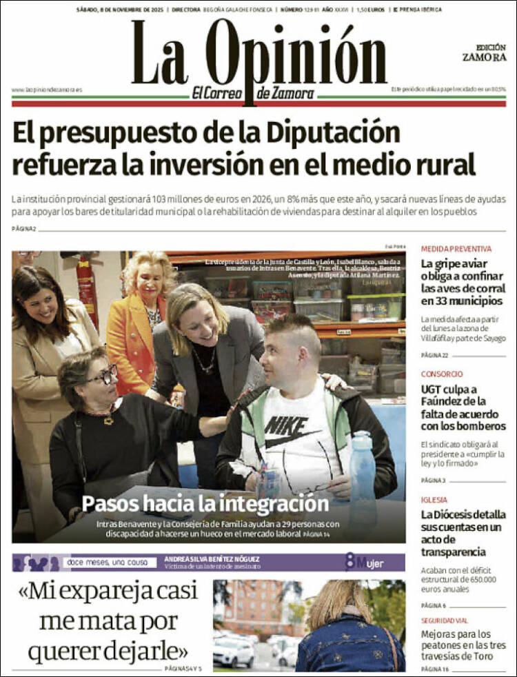Portada de La Opinión - El Correo de Zamora (Espa&ntilde;a)