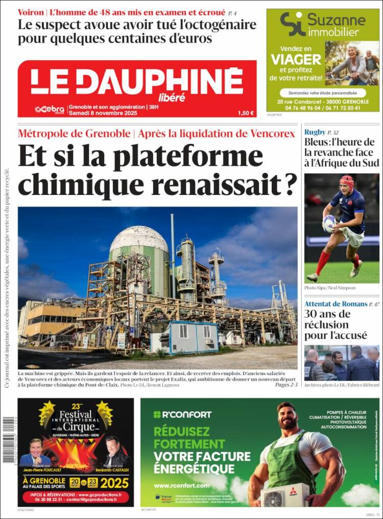 Portada de Le Dauphiné Libéré (Francia)