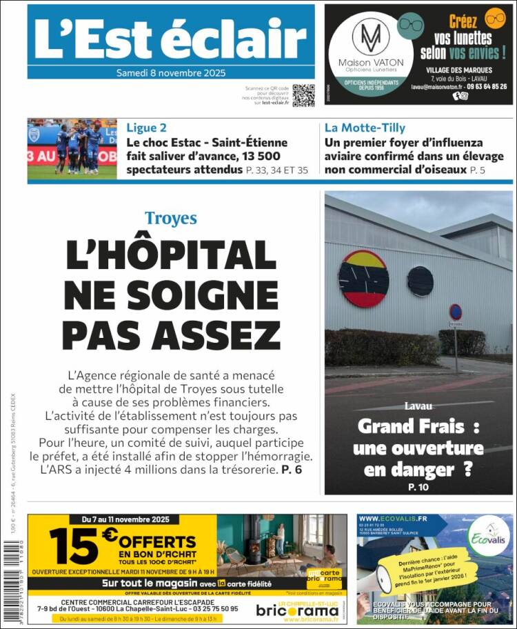 Portada de L'Est Eclair (Francia)