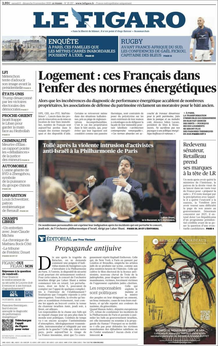 Portada de Le Figaro (Francia)