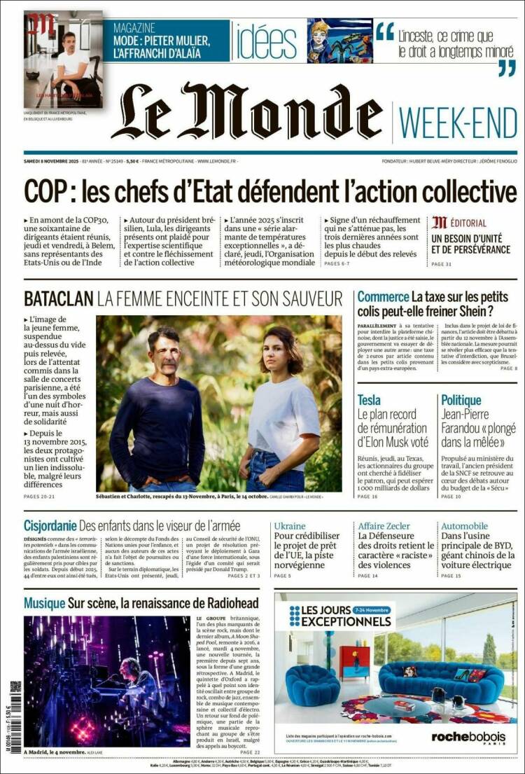 Portada de Le Monde (Francia)