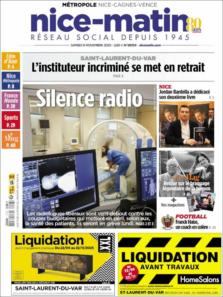 Portada de Nice-Matin (Francia)