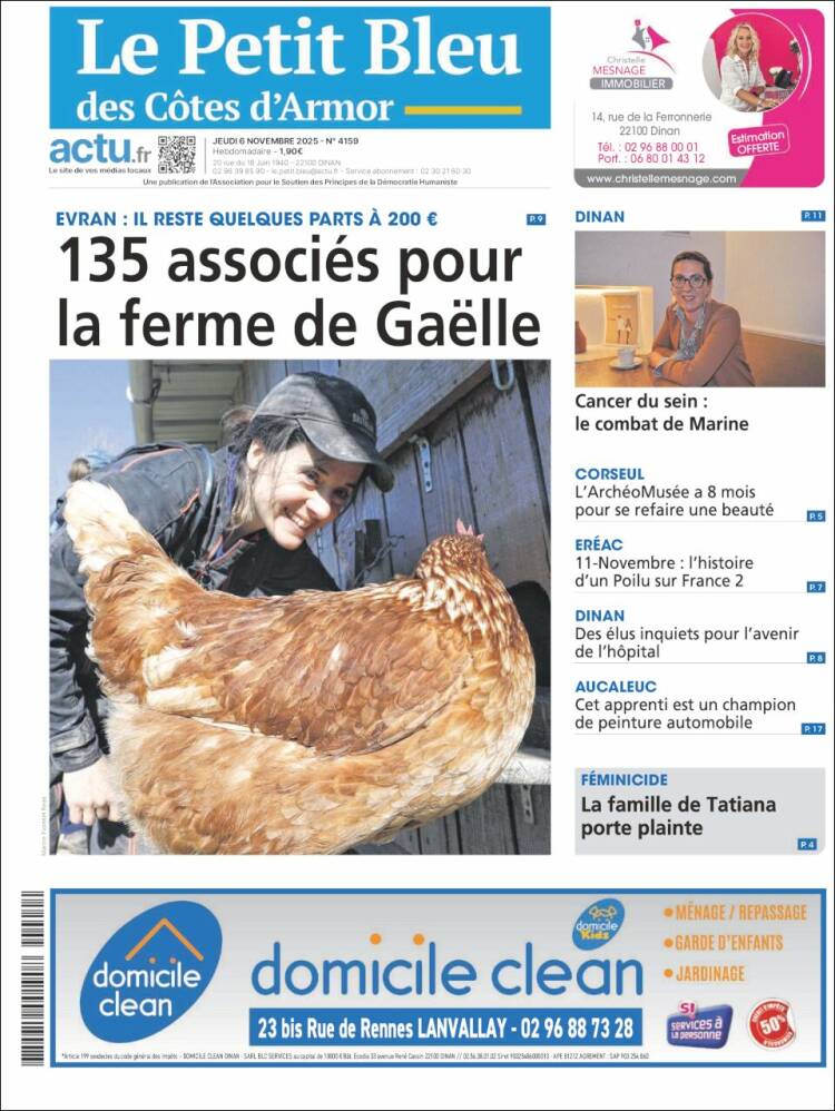 Portada de Le Petit Bleu (Francia)