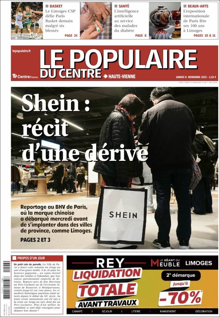 Portada de Le Populaire du Centre (Francia)