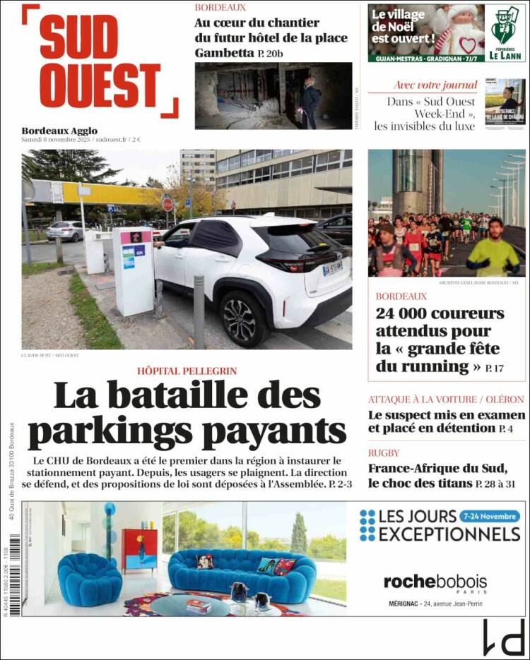 Portada de Sud Ouest (Francia)