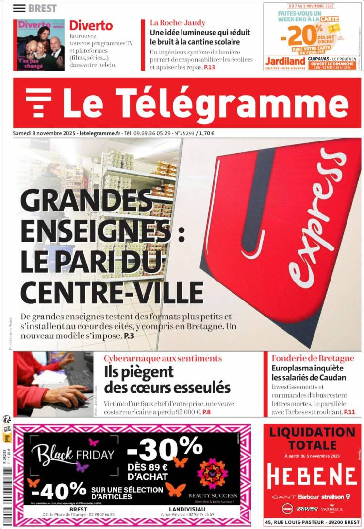 Portada de Télégramme (Francia)