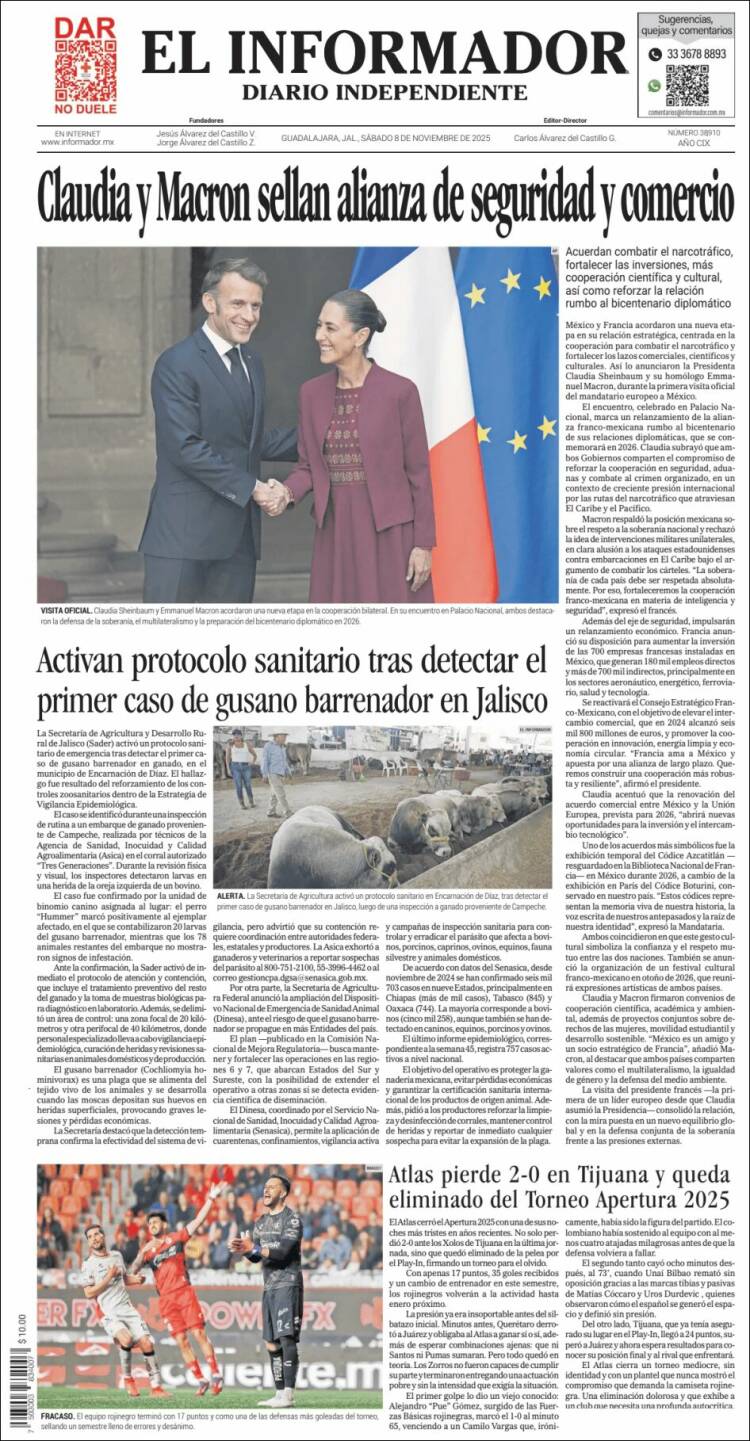 Portada de El Informador (M&eacute;xico)