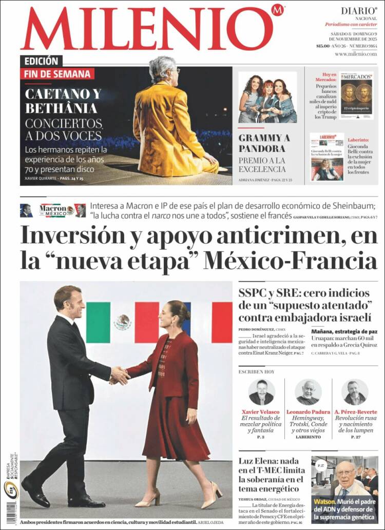 Portada de Milenio (M&eacute;xico)