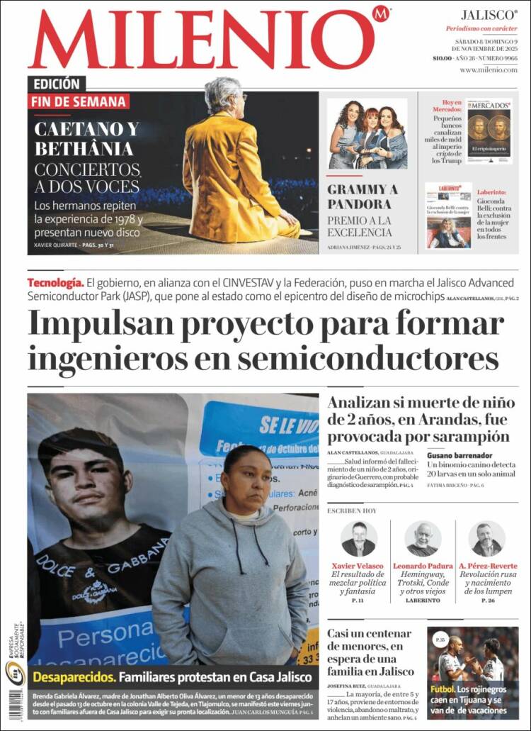 Portada de Milenio - Jalisco (M&eacute;xico)