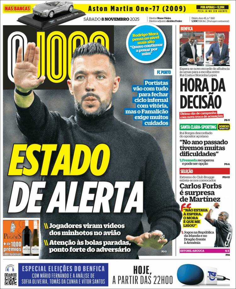 Portada de O Jogo (Portugal)