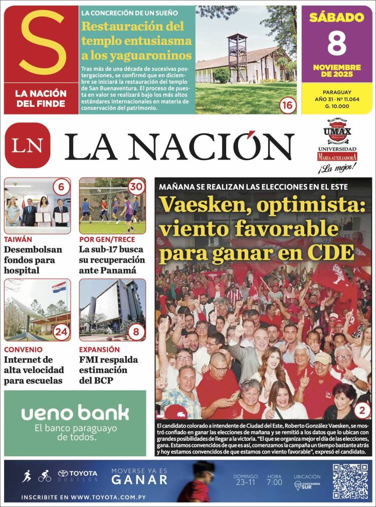 Portada de La Nación (Paraguay)