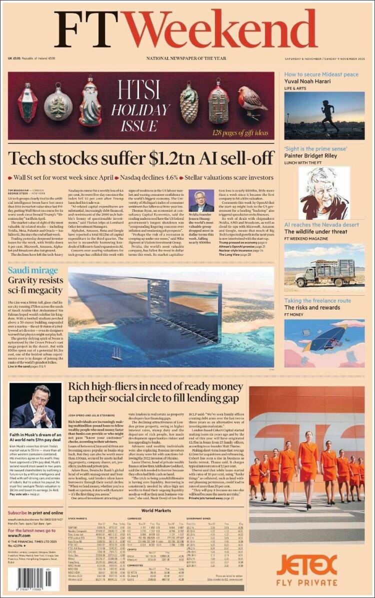 Portada de Financial Times (Reino Unido)