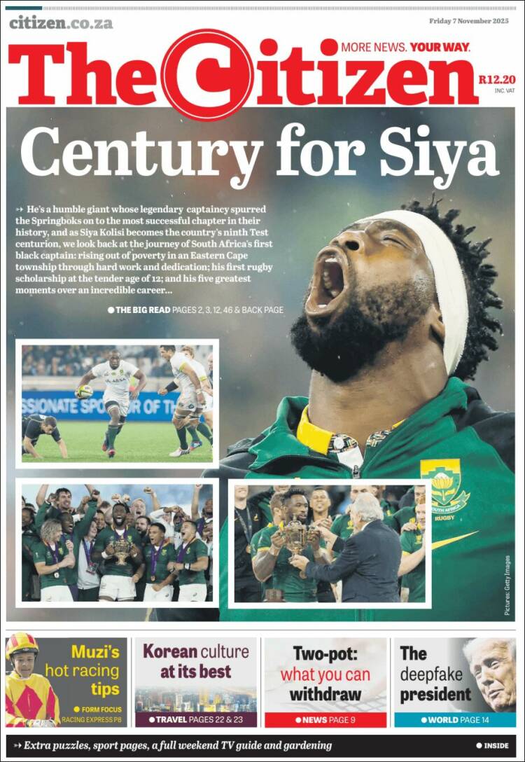 Portada de The Citizen (Sud&aacute;frica)