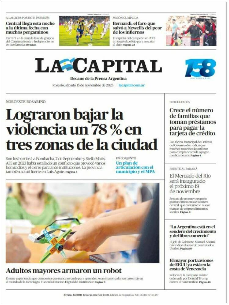 Portada de La Capital - Rosario (Argentina)